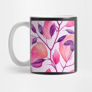 Pastel watercolor leaves pattern Mug